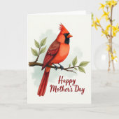 Watercolor Moederdag kaart met vogel (Gele Bloem)