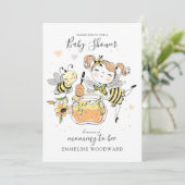 Watercolor Mommy To Bee Baby Shower  Kaart (Staand voorkant)