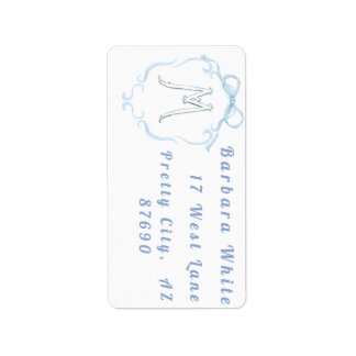 Watercolor monogram adreslabel etiket