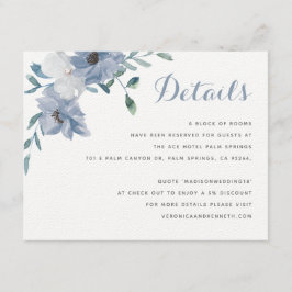 Watercolor Monogram Crest Trouwdetails Informatiekaartje