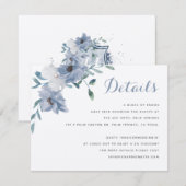 Watercolor Monogram Crest Trouwdetails Informatiekaartje (Voorkant / Achterkant)