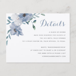 Watercolor Monogram Crest Trouwdetails Informatiekaartje