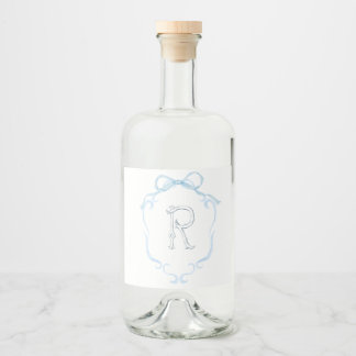 Watercolor Monogram Fles CAN COOLER Likeurfles Etiket