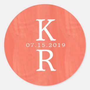 watercolor monogram Huwelijksmonogram Sticker