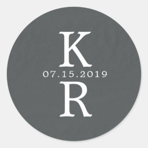 watercolor monogram Huwelijksmonogram Sticker