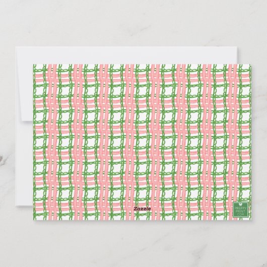 Watercolor Monogram Initiaal Kerstman Wapen Feestdagenkaart (Achterkant)