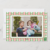 Watercolor Monogram Initial Santa Crest Photo Feestdagenkaart (Achterkant)