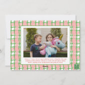 Watercolor Monogram Initial Santa Crest Photo Feestdagenkaart (Achterkant)