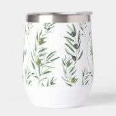 Watercolor Monogram Naam Olijftakken Patroon (Links)