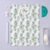 Watercolor Monogram Naam Olijftakken Patroon Tissuepapier (Craft)