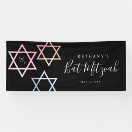 Watercolor Monogram Ombré Bat Mitzvah Foto Spandoek