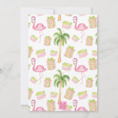 Watercolor Monogram Roze Flamingo Wapenschild Kers Kaart (Achterkant)