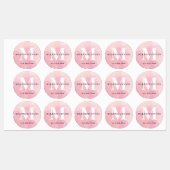 Watercolor Monogram Roze Waterdicht Labels (Vel)