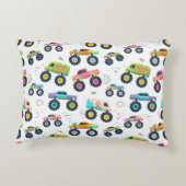 Watercolor Monster Car Trucks kids Accent Kussen (Achterkant)