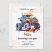 Watercolor Monster Truck jongen verjaardag Kaart (Voorkant)
