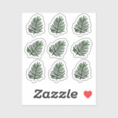 Watercolor Monstera Blad Groene Sticker Set (Vel)