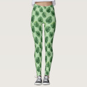Watercolor Monstera Leaf Pattern Leggings (Voorkant)