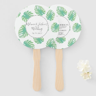 Watercolor Monstera Trouw Rond Handwaaier