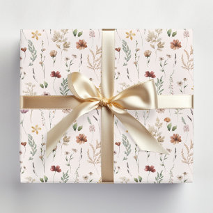 Watercolor Mooie Wilde Bloemen Bloemmotief  Cadeaupapier