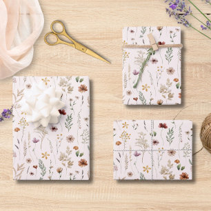 Watercolor Mooie Wilde Bloemen Bloemmotief  Inpakpapier Vel