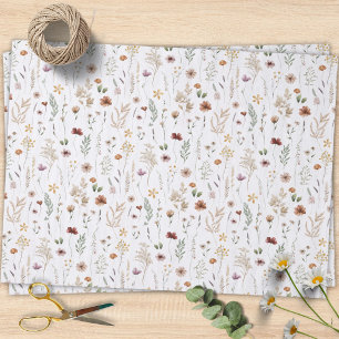 Watercolor Mooie Wilde Bloemen Bloemmotief  Tissuepapier
