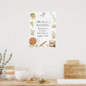 Watercolor Moppie Taart Bakken Welkom Bord Poster (Keuken)