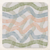 Watercolor Mopping Brushstrokes Pattern In Pastel Kartonnen Onderzetters (Voorkant)