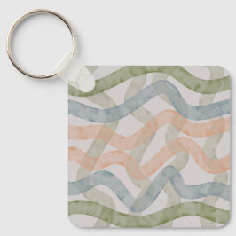 Watercolor Mopping Brushstrokes Pattern In Pastel Sleutelhanger
