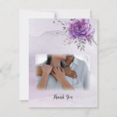 Watercolor Morada Trouwkaart Bedankt Kaart (Voorkant)