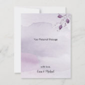 Watercolor Morada Trouwkaart Bedankt Kaart (Achterkant)