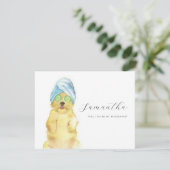 Watercolor Morkie Poo Spa Day Bridesmaid Cards (Staand voorkant)