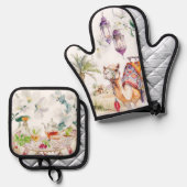 Watercolor Moroccan Kitchen Artistry Ovenwant & Pannenlap Set (Voorkant / Achterkant)