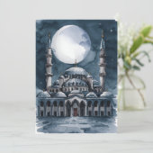 Watercolor Moskee  Feestdagenkaart (Staand voorkant)