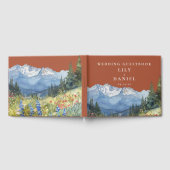 Watercolor Mountain Floral Terracotta Wedding Gastenboek (Volledig)