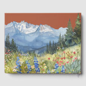 Watercolor Mountain Floral Terracotta Wedding Gastenboek (Achterkant)