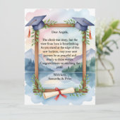 Watercolor Mountain Lake Journey Graduation Card (Staand voorkant)