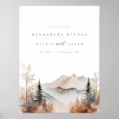 Watercolor Mountain Probediner Welkom Poster (Voorkant)