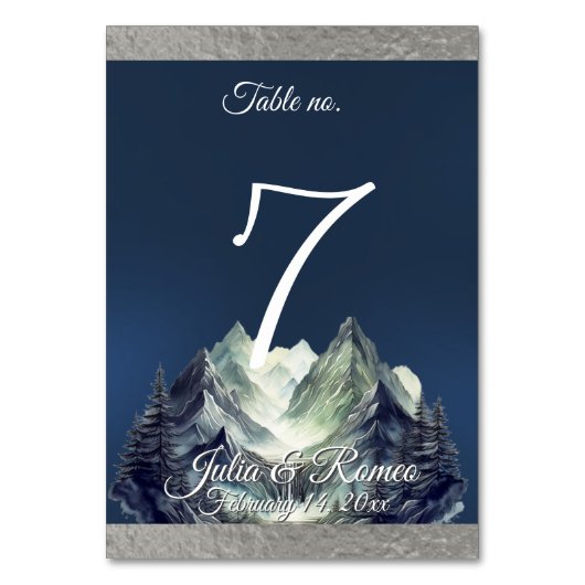 Watercolor Mountain & Ribbon Huwelijk 2 Kaart (Voorkant)