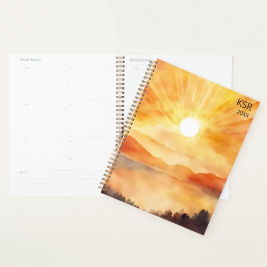 Watercolor Mountain Sunset Planner (Display)