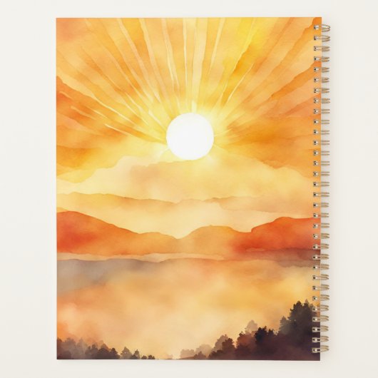 Watercolor Mountain Sunset Planner (Achterkant)