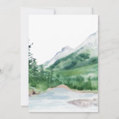 Watercolor Mountain | Waterton Lakes Wedding Kaart (Achterkant)