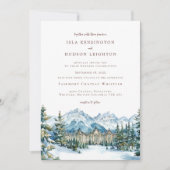 Watercolor Mountain | Whistler BC Wedding Kaart (Voorkant)