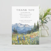 Watercolor Mountain Wildflower Funeral Bedankkaart (Staand voorkant)