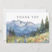 Watercolor Mountain Wildflower Funeral Photo Bedankkaart (Voorkant)
