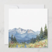 Watercolor Mountain Wildflower Wedding Kaart (Achterkant)