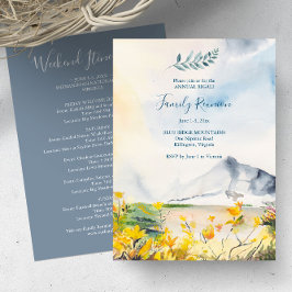 Watercolor Mountains Familie Reünie Reisplan Kaart