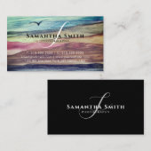 Watercolor Mountains Range Script Handtekening Visitekaartje (Voorkant / Achterkant)