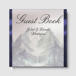 Watercolor Mountains Wedding Large Gastenboek