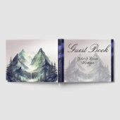 Watercolor Mountains Wedding Medium Gastenboek (Volledig)