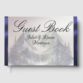 Watercolor Mountains Wedding Small Gastenboek